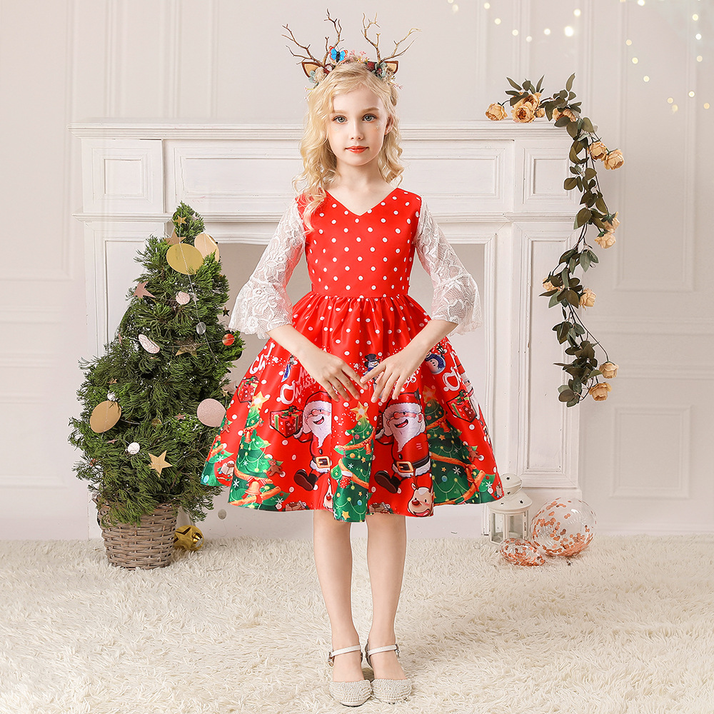 Đầm váy công chúa cho bé gái diện noel giáng sinh lễ tết năm mới