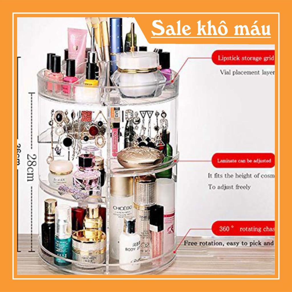 KỆ ĐỰNG MỸ PHẨM TRỤ XOAY 360 ĐỘ TIỆN DỤNG