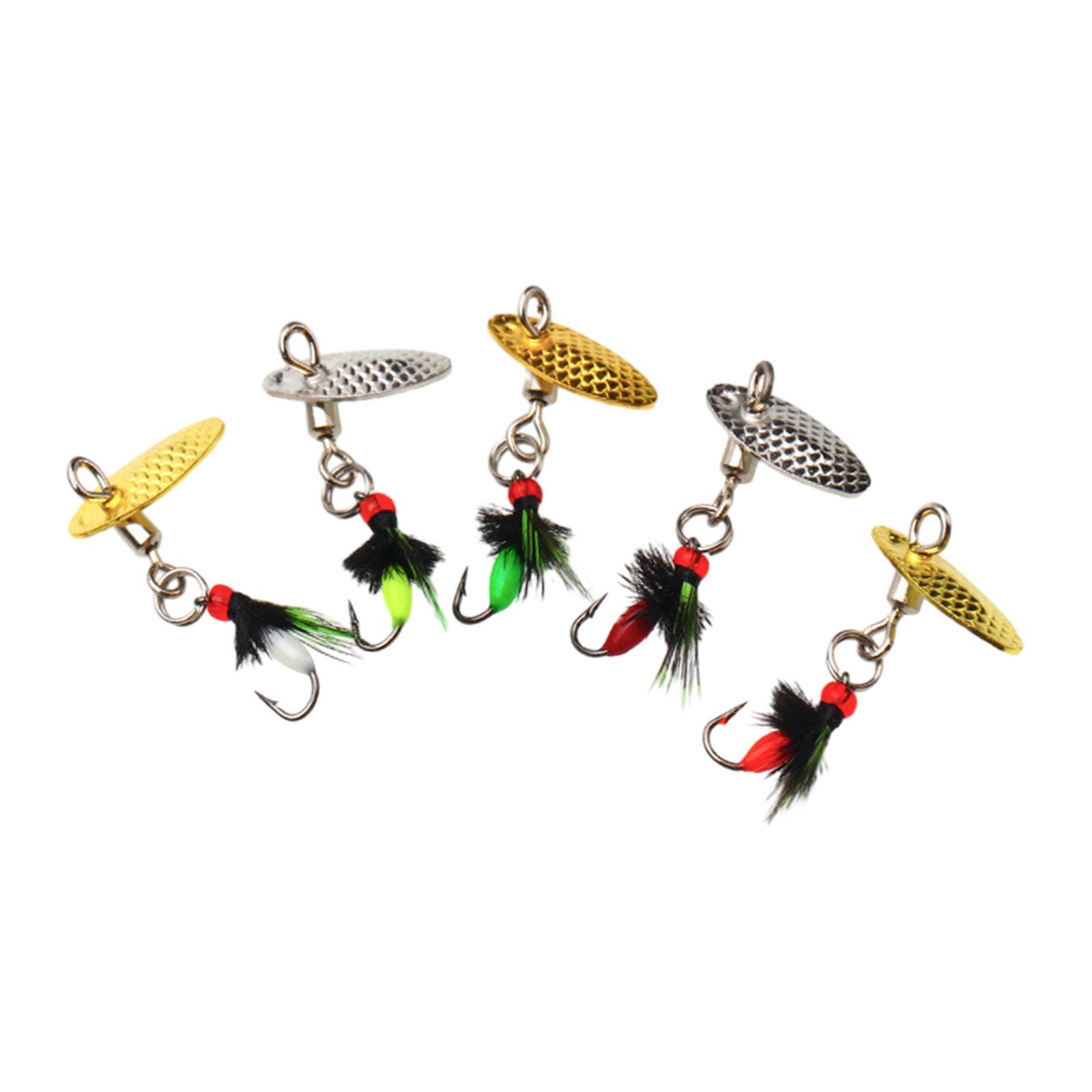 5Pcs Fishing Lures Spinnerbait, Bass Fishing Lures Set, Fishing Tackle with Box, Hard Metal Spinnerbaits for Walleye Salmon