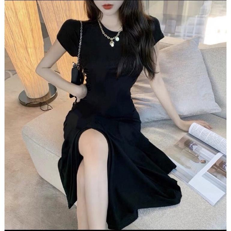 Đàm chữ A body dáng xoè có xẻ tà