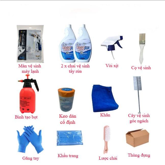 Combo 11 chi tiết Dụng Cụ Vệ Sinh Máy Lạnh chuyên dụng (dùng được 11 lần) ️ FREESHIP ️