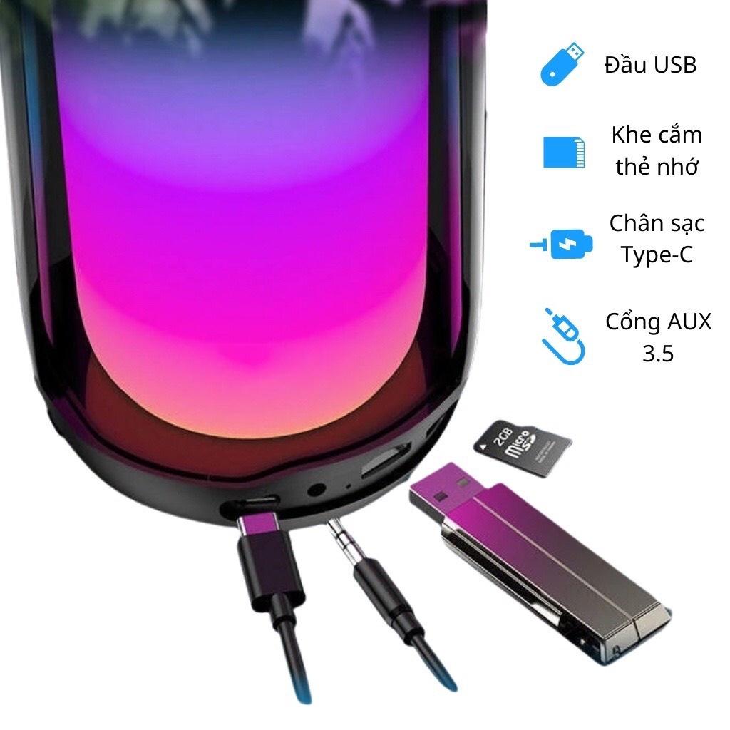 Loa Bluetooth Pluse 4 Có Đèn Led Theo Âm Nhạc Công Suất 20w 360 Độ Âm Thanh Chuẩn Bass Căng Đét Pin Cực Khoẻ