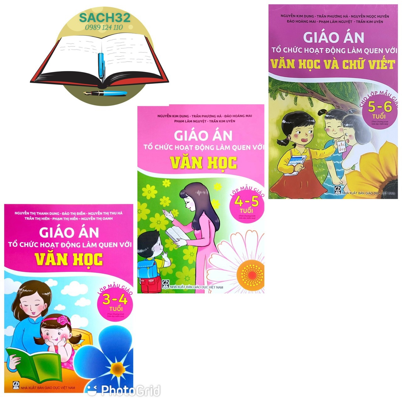Combo 3 cuốn Giáo án Tổ chức hoạt động làm quen với Văn Học 3-4 tuổi+ 4-5 tuổi + 5-6 tuổi