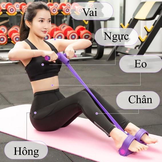 Dây Tập Thể Dục Đàn Hồi 4 Ống Cao Su Tập Thể Dục Tập Gym Tại Nhà