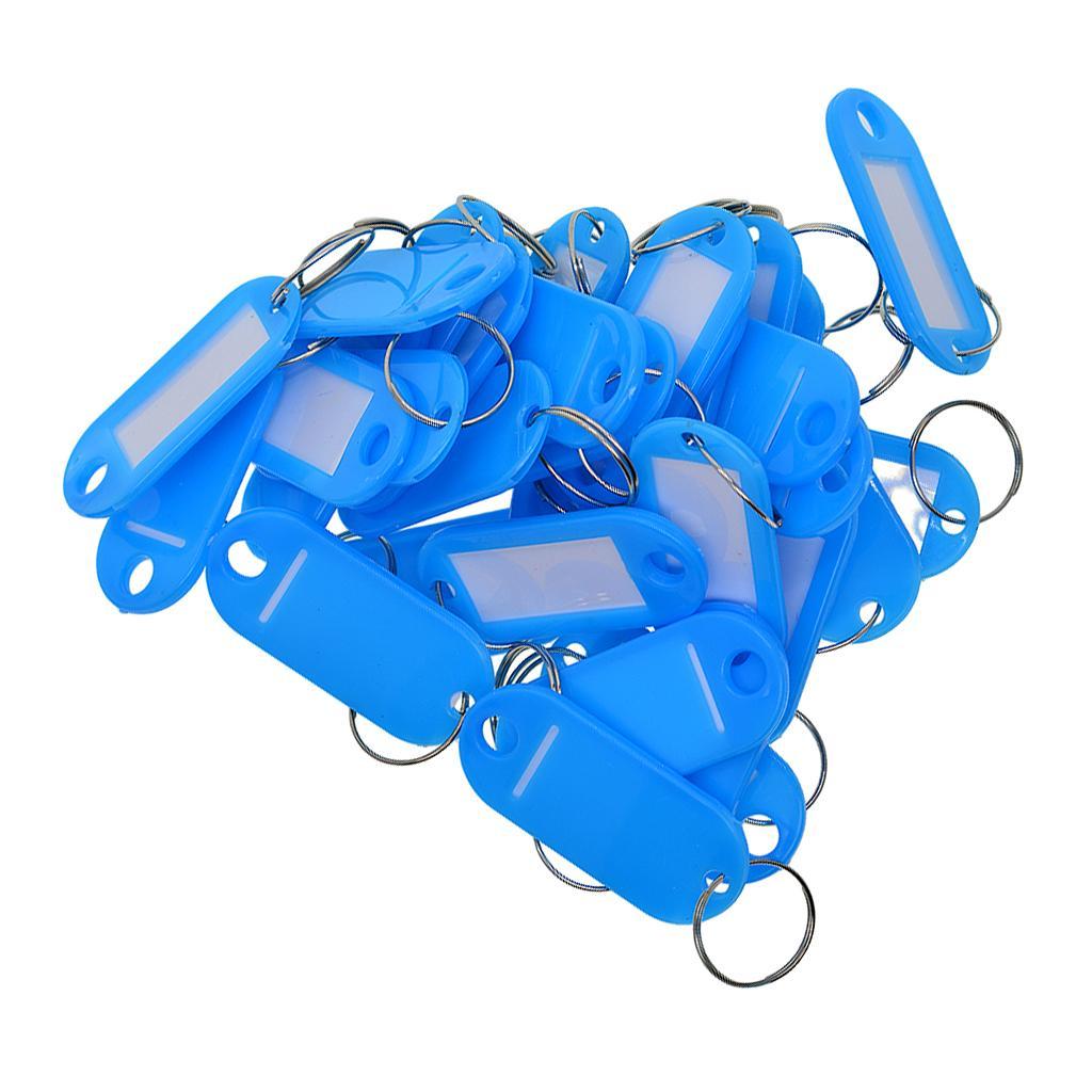 100pcs Removable Waterproof Key Tags ID Name Card Tags Mark Label Blue