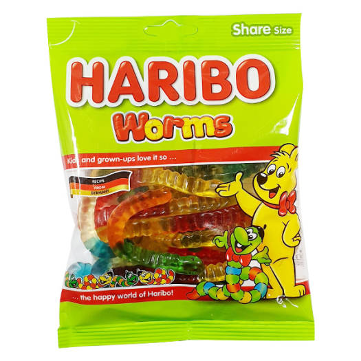 Date 10/24 Kẹo dẻo Haribo Worms 80g