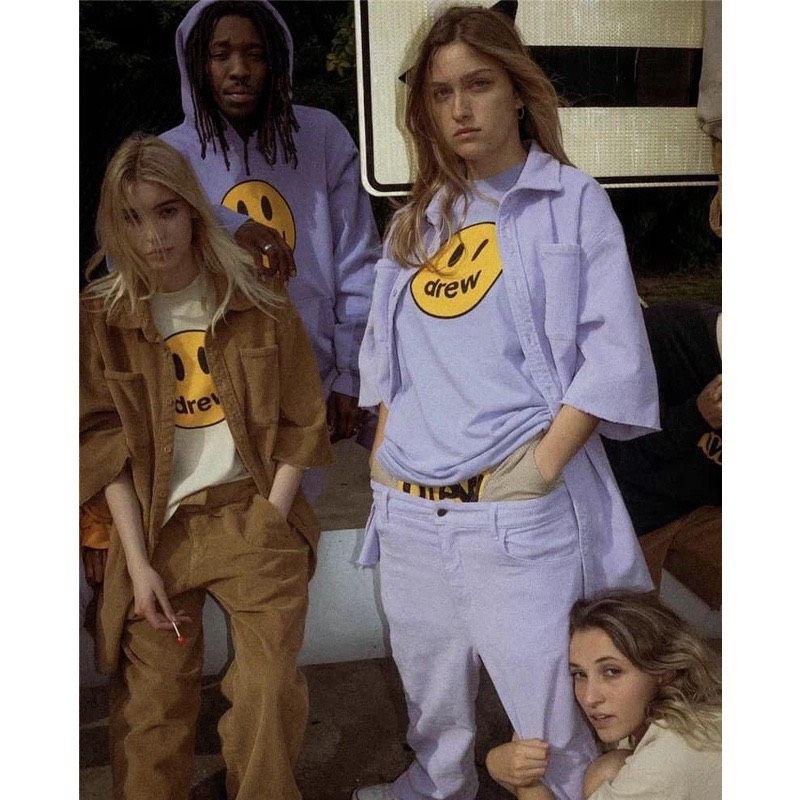 Áo thun unisex tay lỡ Icon mặt cười Justin Bieber đầy đủ tag cổ tag tay - Hany shop