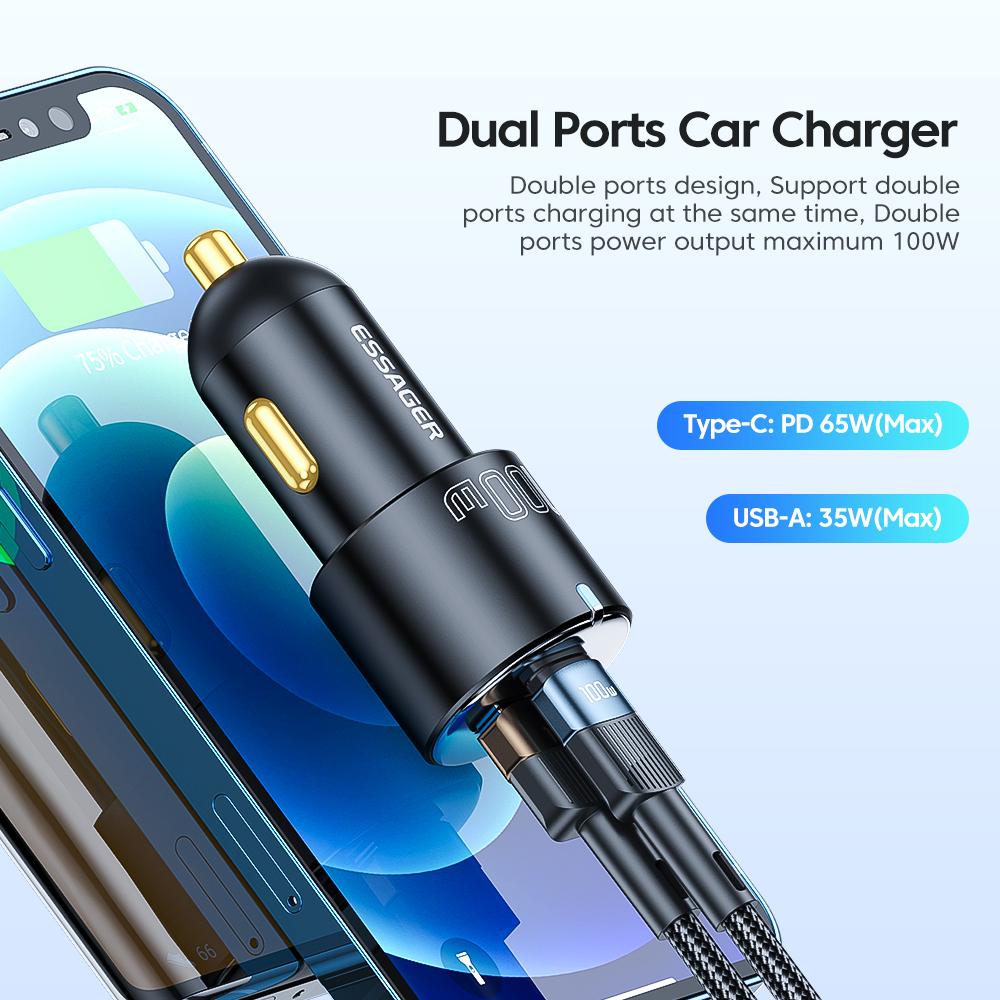ESSAGER 100W USB Bộ sạc nhanh Sạc nhanh