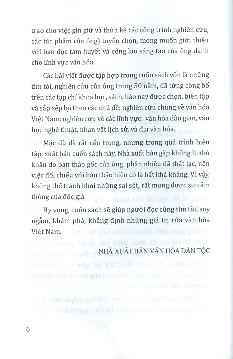 TRẦN QUỐC VƯỢNG - Những Nghiên Cứu Về Văn Hóa Việt Nam (Bìa cứng)