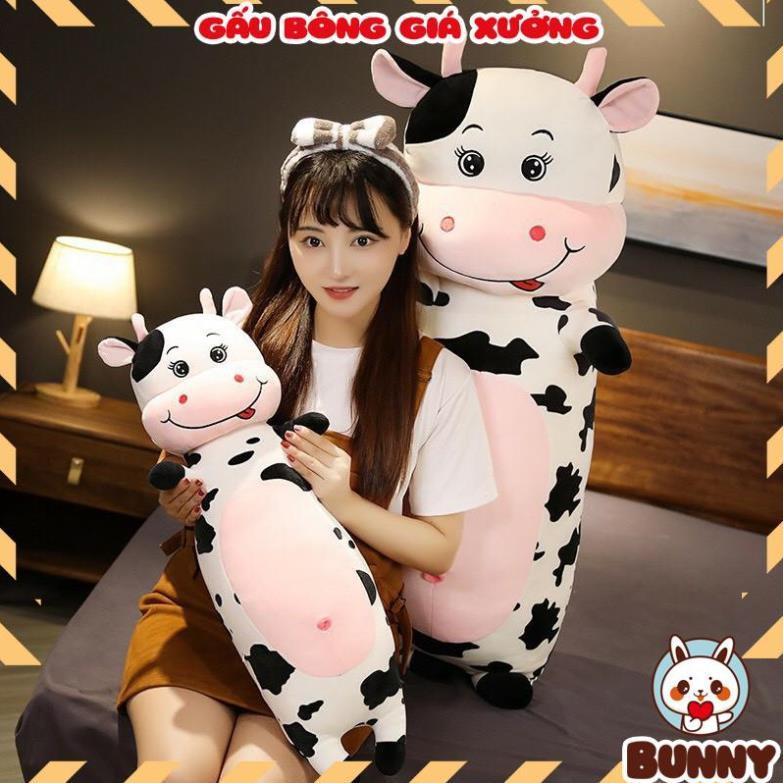 Gấu Bông Bò Sữa Siêu Kute Mềm Mịn Size 1m2 vải nhung mềm mịn tạo cảm giác thoải mái khi ôm. - Gấu bông