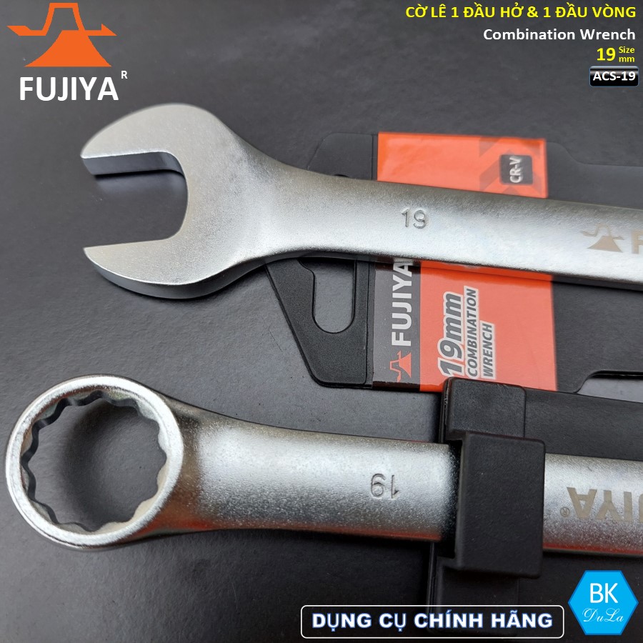 Cờ lê kết hợp 1 đầu hở- 1 đầu vòng 19mm Fujiya Công nghệ Nhật Bản ACS-21 GENUINE Thép CR-V