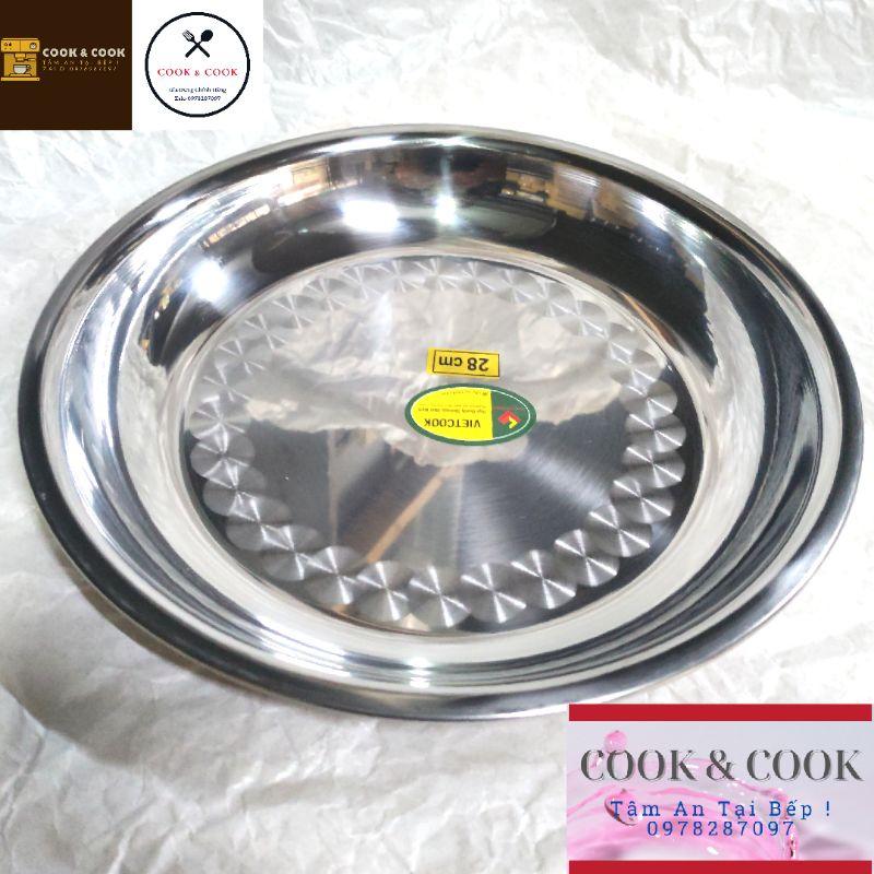 Khay tròn inox, mâm tròn inox đủ size 20, 22, 24, 26, 28, 30 cm đựng hoa quả, thực phẩm...