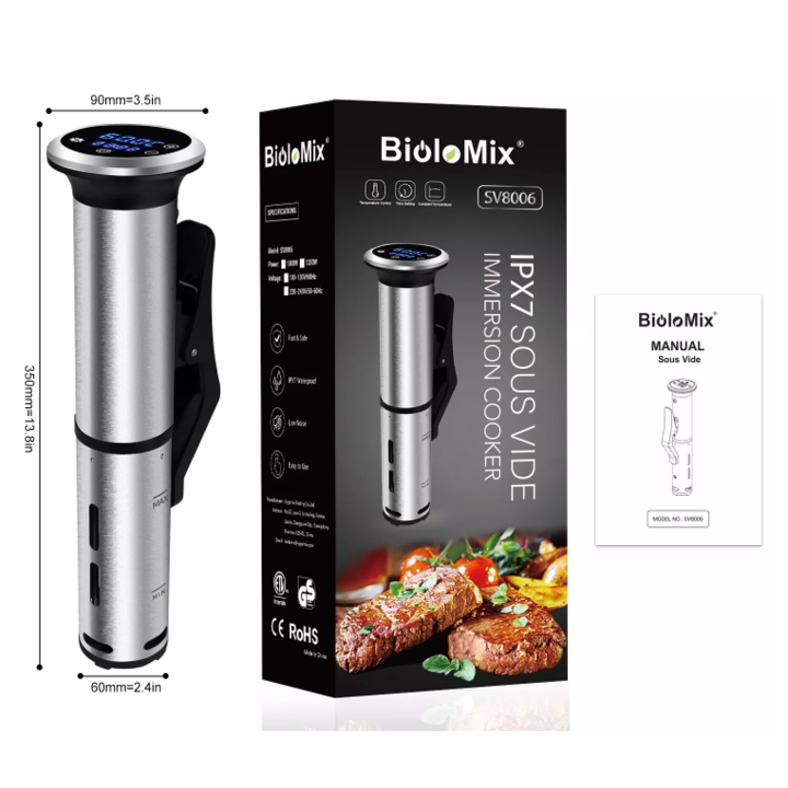 Máy nấu chậm thực phẩm Sous Vide BioloMix SV-8006 – Công suất: 1200W - HÀNG NHẬP KHẨU