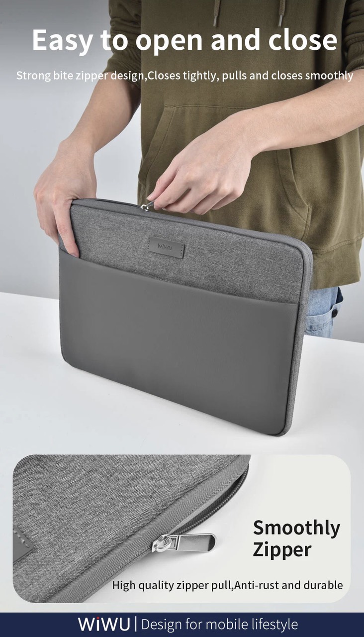 Bao đựng máy tính xách tay Wiwu Minimalist Laptop Sleeve cho macbook, laptop bảo vệ chống sốc - Hàng chính hãng