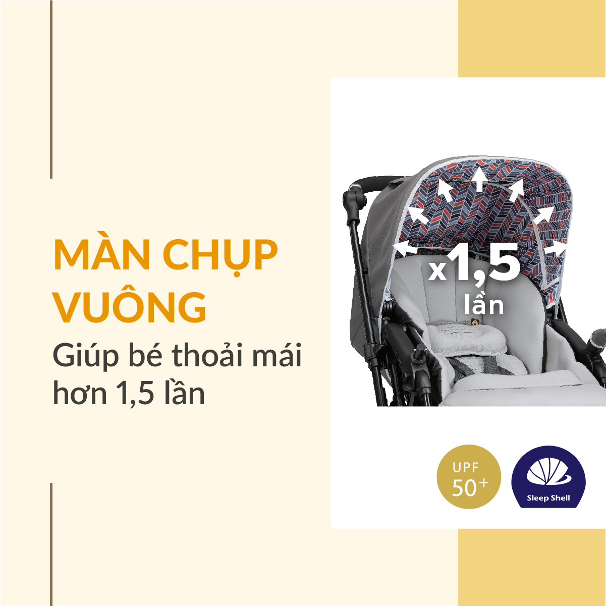 Xe đẩy Combi Sugocal Compact 4 bánh quay tự động màu xanh navy