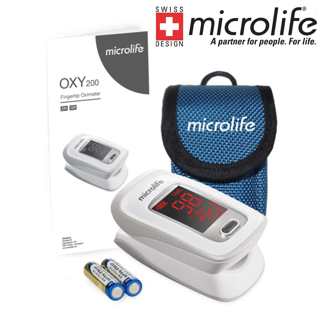 Máy đo nồng độ OXY trong máu và nhịp tim Microlife SPO2 OXY200 - Chính Hãng Thụy Sĩ