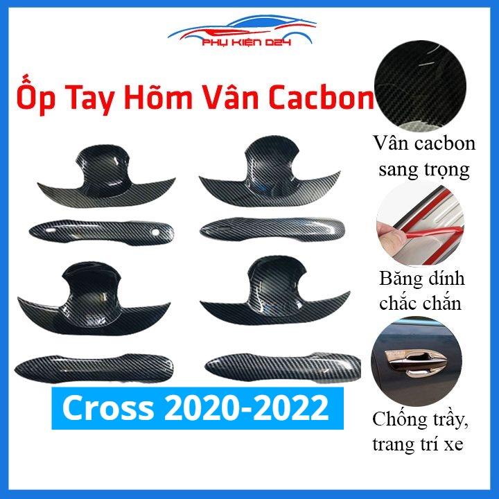 Ốp tay hõm Corolla Cross 2020-2021-2022 vân cacbon, mạ crom chống trầy bảo vệ cửa xe ô tô