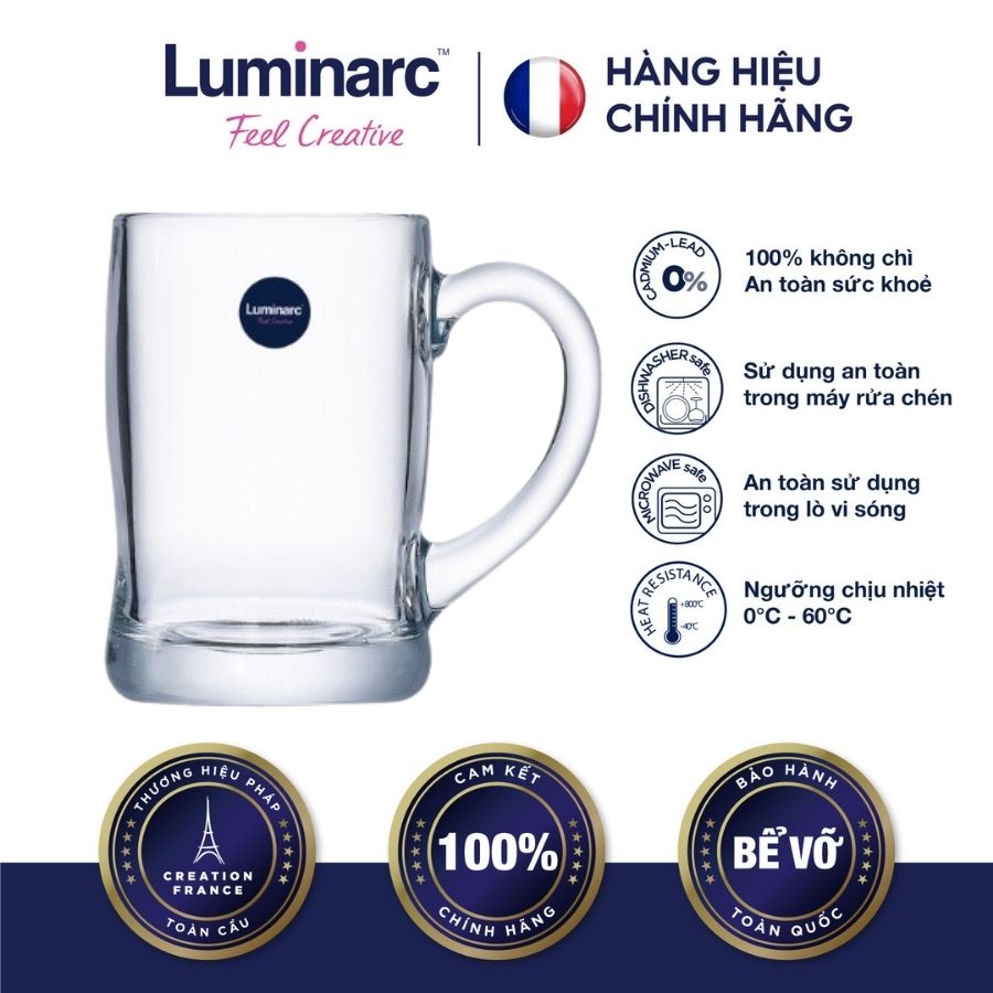 Bộ 6 Ly Bia Thuỷ Tinh Luminarc Benidorm 450ml - LUBEG2616