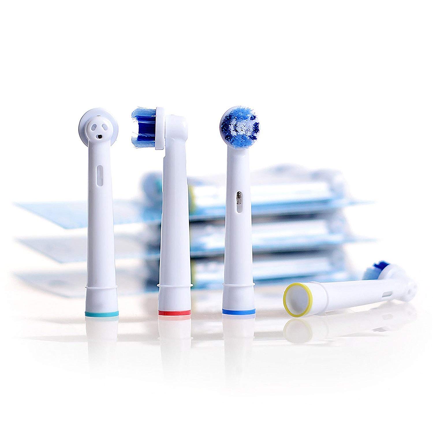 Cho máy Braun Oral-B, Bộ 4 đầu bàn chải đánh răng điện Dan House SB-20A, tẩy sạch cao răng, làm sạch vết ố, chăm sóc nưới lợi, loại cước mềm