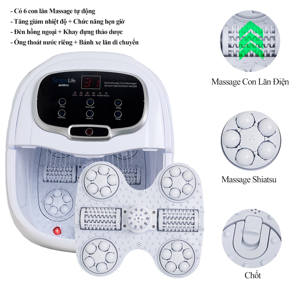 Bồn máy chậu ngâm chân massage cao cấp 6 con lăn massage  tự động  SL12, SL173 , FB650