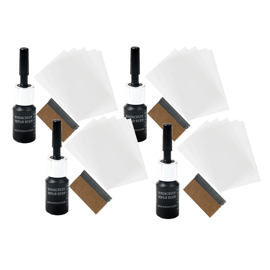 4pcs Car Windshield Repair Kit Auto Windscreen Glass Scratch Cracks Remover