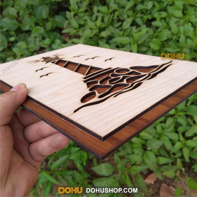 Tranh Gỗ Treo Tường Handmade DOHU016: Ngọn Hải Đăng - Thiết Kế Đơn Giản, Độc Đáo, Sang Trọng