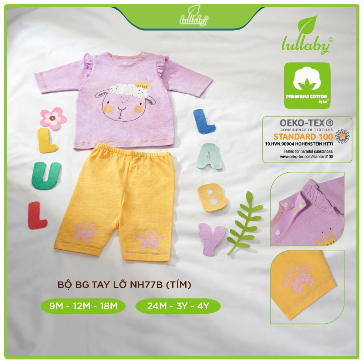 [Giảm đến 50%] Đồ bộ Lullaby cho bé gái NH7.7B - Hàng chính hãng