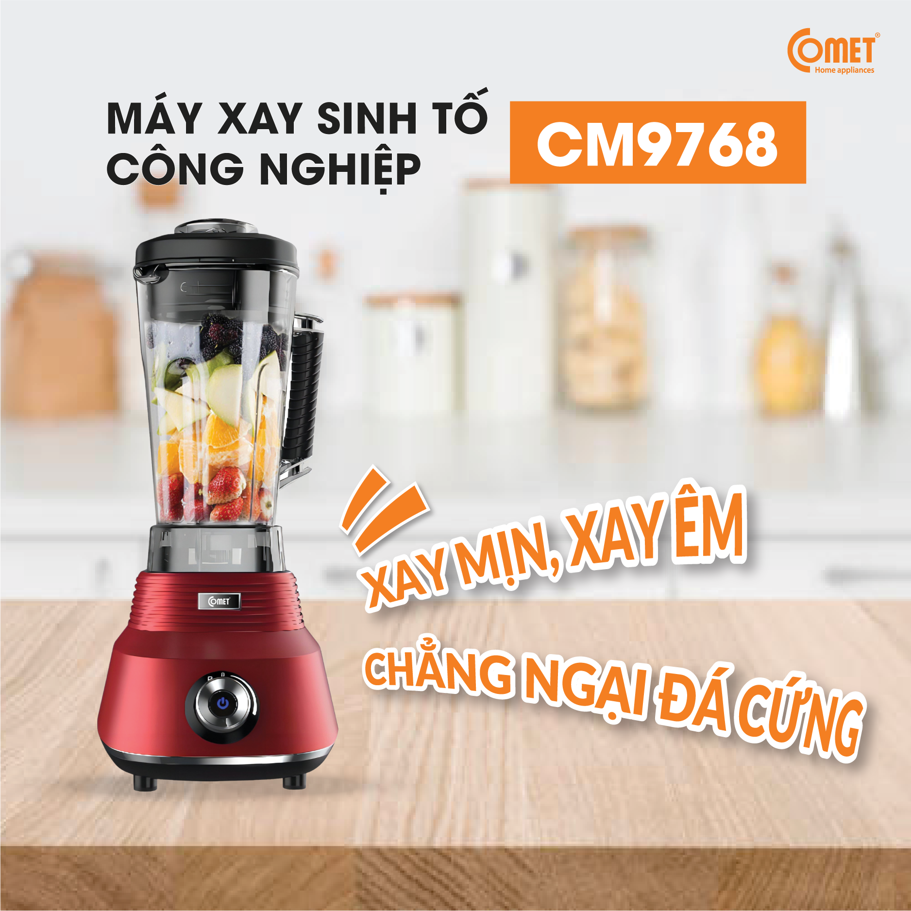 Máy xay sinh tố công nghiệp 1700W COMET - CM9768 - Hàng Chính Hãng