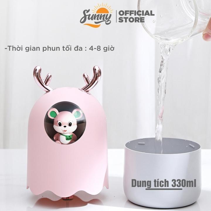 Máy xông tinh dầu, phun sương tạo ẩm hình thỏ dễ thương decor phòng ngủ dung tích 300ml MX7