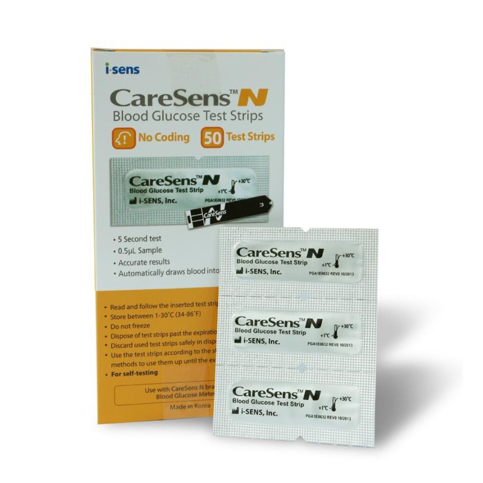 Que thử đường huyết CareSens N (vỉ 25 que) - thương hiệu Hàn Quốc