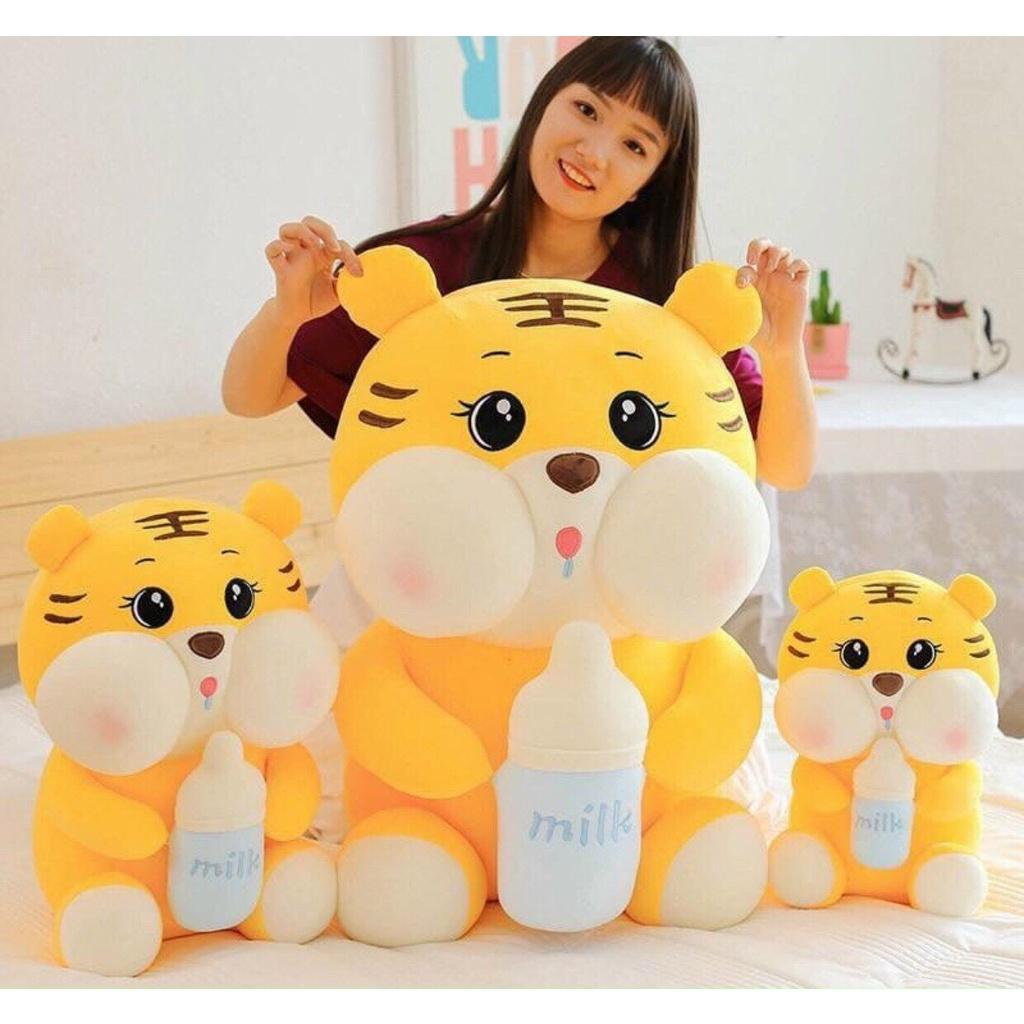 Gấu Bông Hổ Bú Bình, Hàng QC Cao Cấp Siêu Đẹp, Chất Liệu Lông Nhung Mềm Mịn Co Giãn 4 Chiều- Đủ Size- Hổ Bú Bình