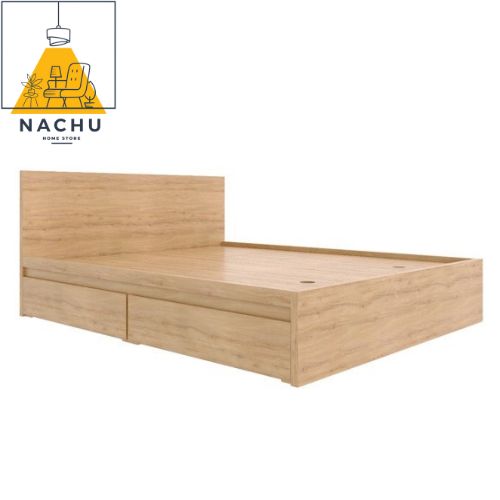 Giường Ngủ 2 Ngăn Kéo Gỗ MDF Nhập Khẩu Cao 35cm
