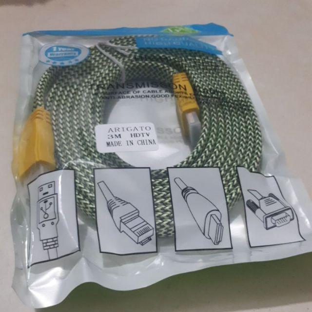 Cáp hdmi 3m dẹt bọc lưới chất lượng cao cho hình ảnh sắc nét