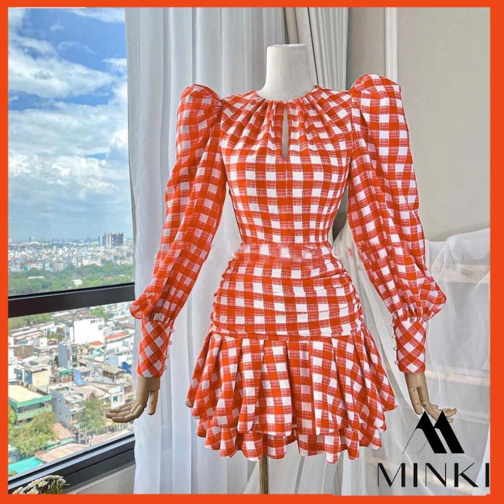ĐẦM KẺ BODY ĐUÔI CÁ - CHẤT LIỆU VOAN COTTON NHẬP KHẨU - MÀU KẺ NÂU/ KẺ ĐỎ/ KẺ TÍM - HÀNG THIẾT KẾ _HOT