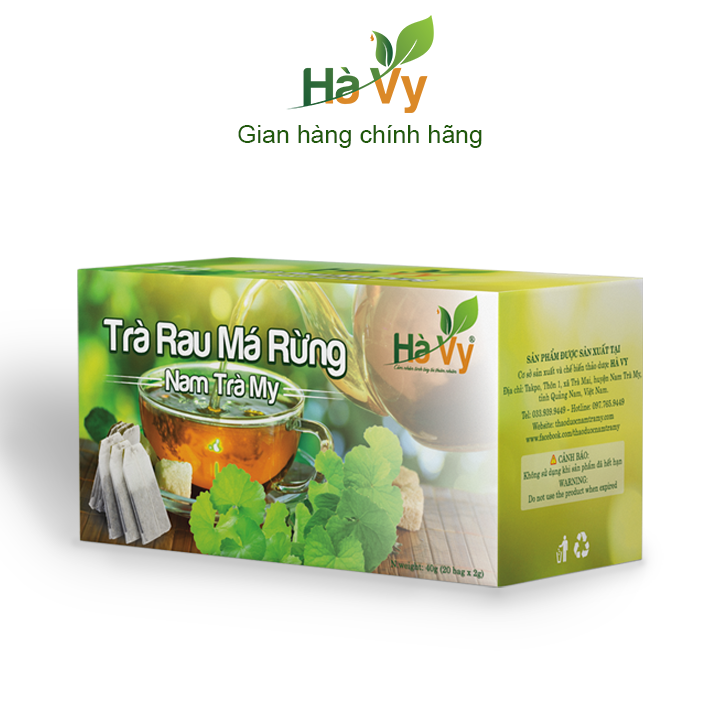 Trà Rau Má Rừng Nam Trà My Hà Vy hỗ trợ làm đẹp da, thanh nhiệt mát gan, giải độc hiệu quả (hộp 25 túi lọc x 2g)