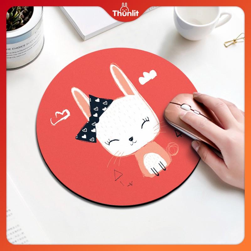 Miếng Lót Chuột Máy Tính Hình Tròn Họa Tiết Hoạt Hình Dễ Thương