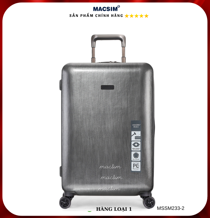 Vali cao cấp Macsim Smooire MSSM233 cỡ 21 inch màu đen - Hàng loại 1