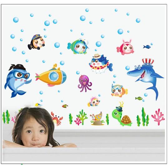 Decal trang trí đại dương xanh