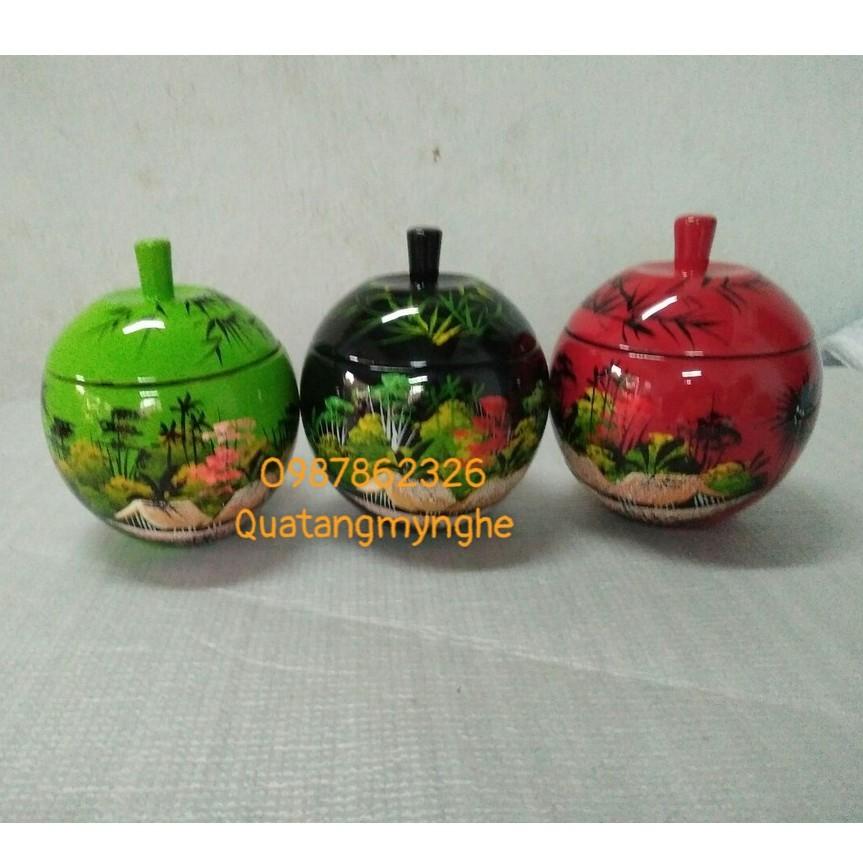 Hũ sơn mài quả táo