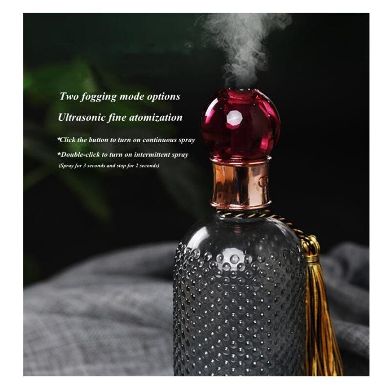 USB Máy Tạo Độ Ẩm Không Khí Kính Lọ Nước Hoa Aromatheraphy Siêu Âm Thanh Mát Phun Sương Tạo Máy Khuếch Tán Tinh Dầu Mini Di Động Xe Ô Tô Hương Ẩm