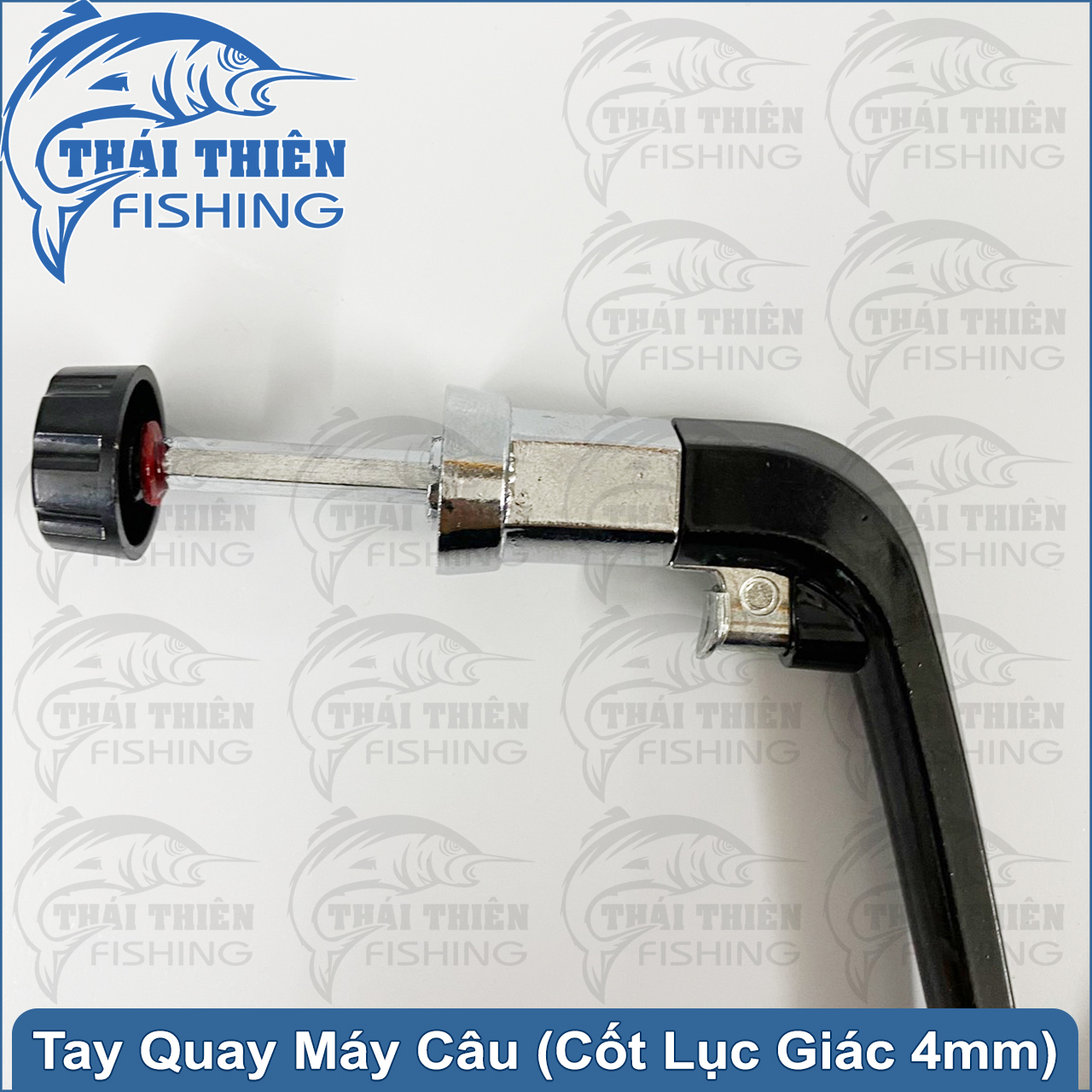 Tay Quay Máy Câu Cá Nhựa Đen Gập Gọn
