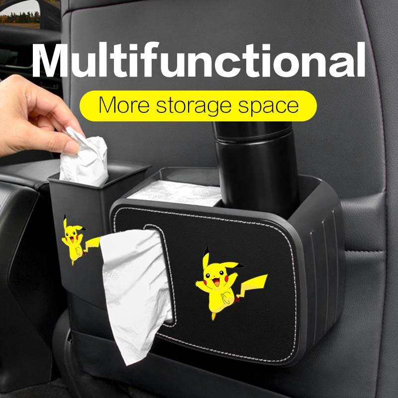 Hộp Đựng Khăn Giấy Đa Năng 3 Trong 1 Gắn Phía Sau Ghế Ngồi Xe Hơi Giá Đỡ