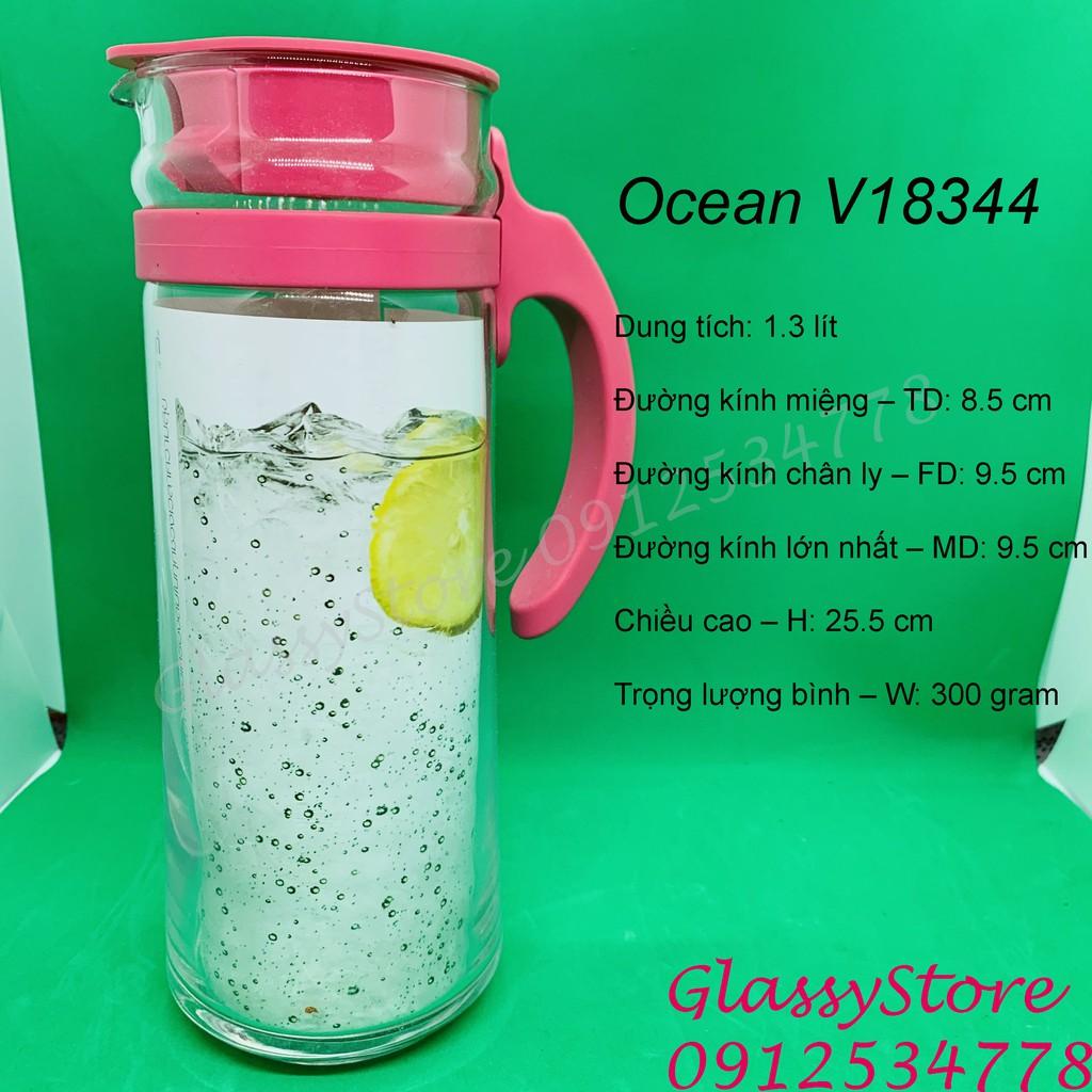 Bình nước thủy tinh quai nhựa Ocean Patio – V18344 – 1.3L / Divano – V20558 - 1.6L (Hàng nhập khẩu Thái Lan chính hãng) (1 cái)