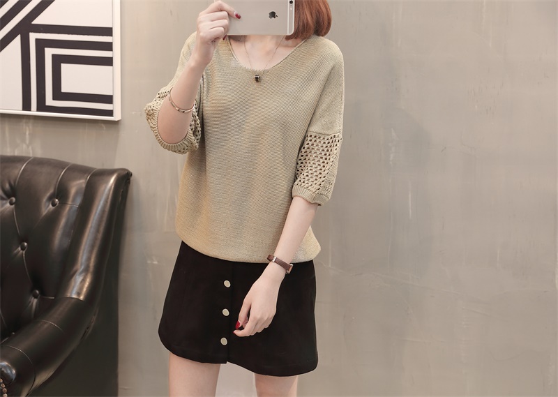 Áo len lưới cánh rơi nữ Al17
