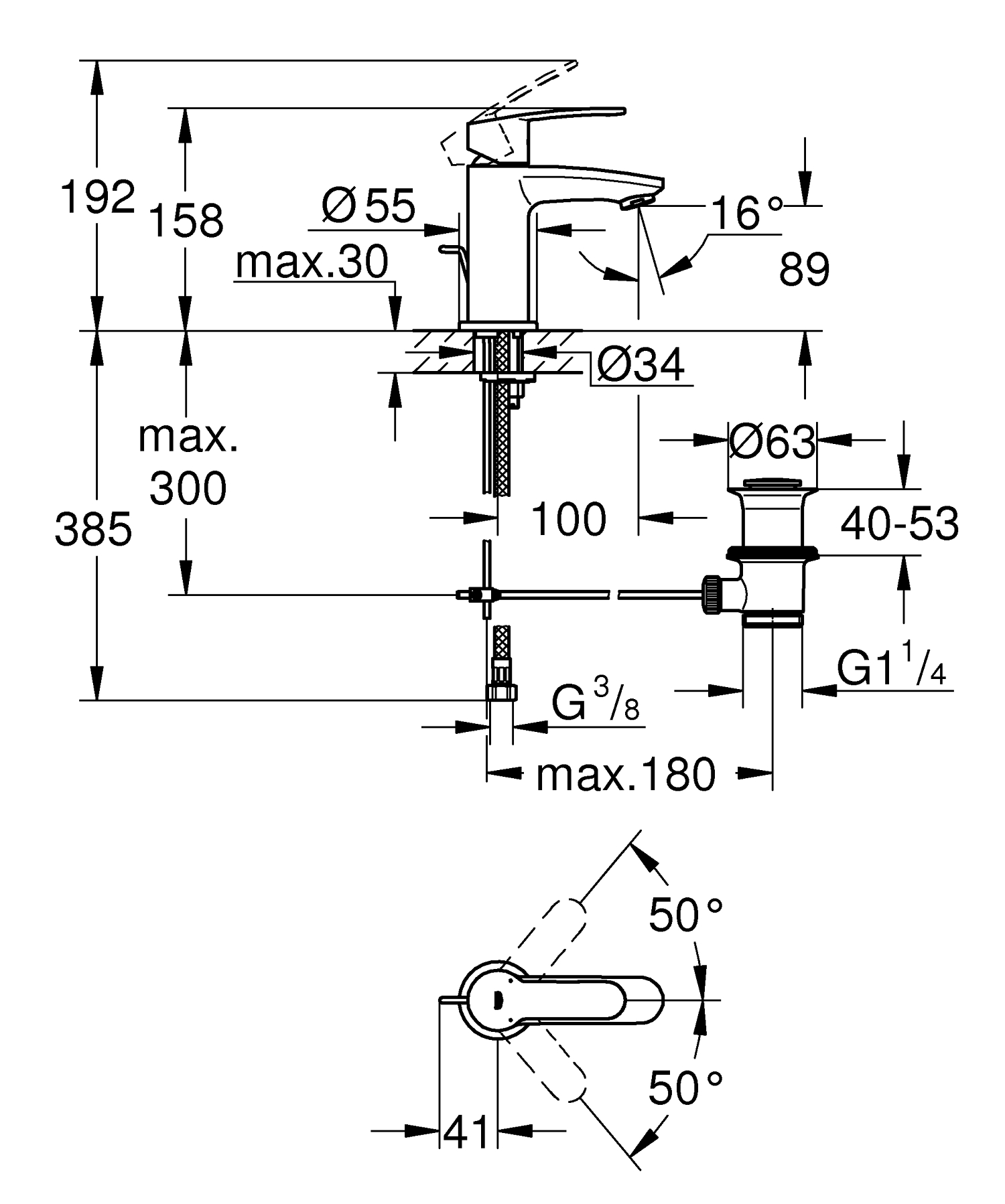 Vòi Chậu GROHE EUROSTYLE COSMOPOLITAN Size S - 23037002