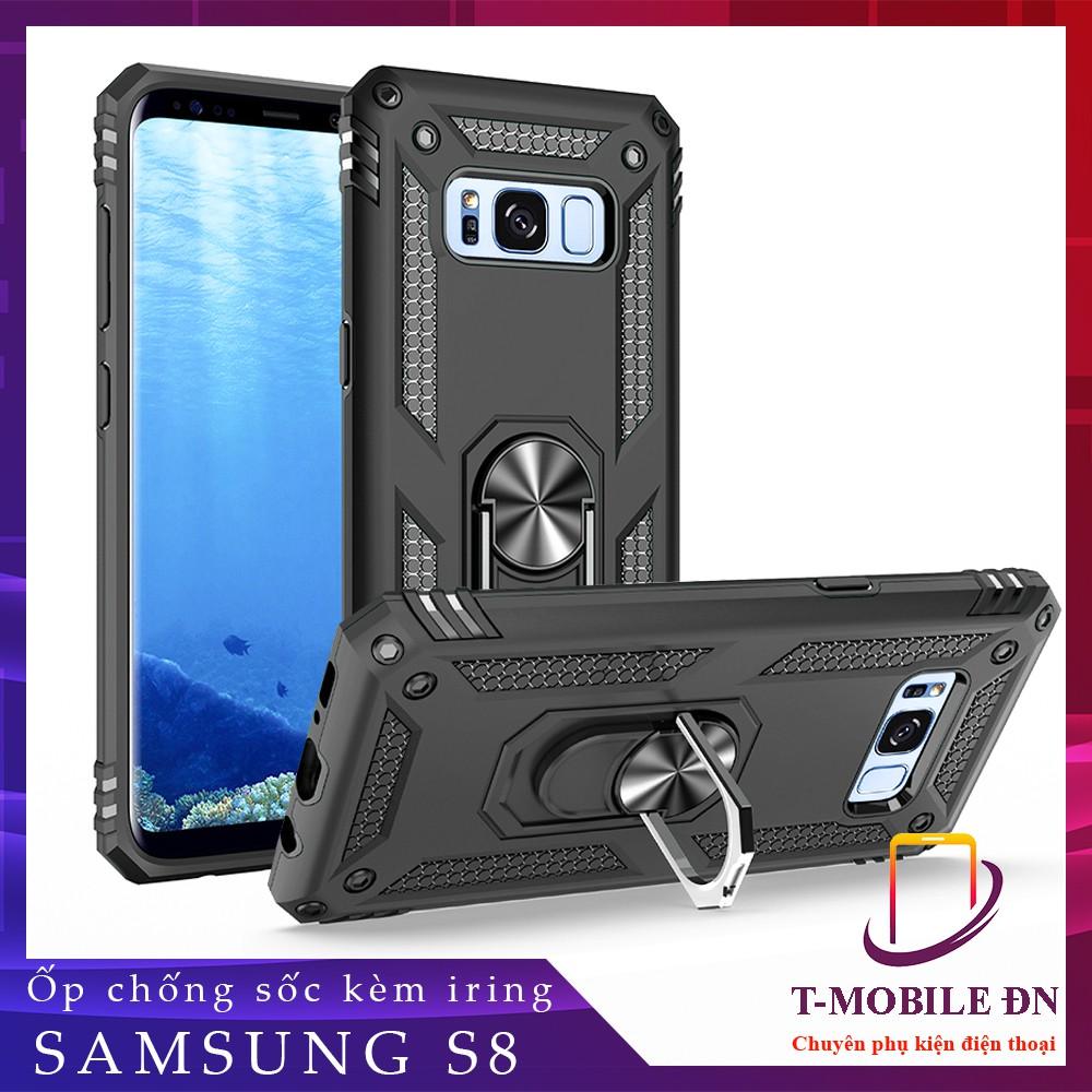 Ốp lưng cho Samsung S8 chống sốc 2 lớp kèm nhẫn iring làm giá đỡ