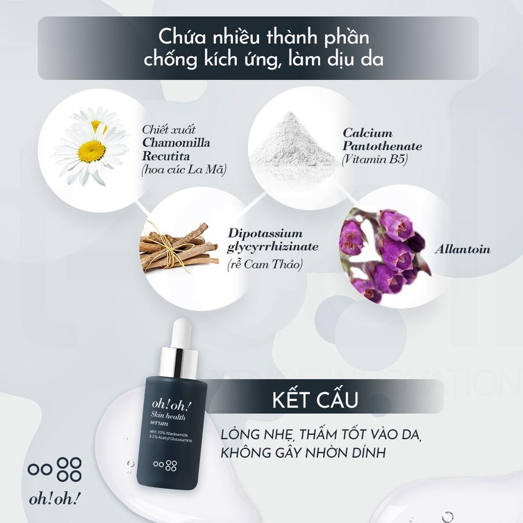 Tinh Chất Dưỡng Sáng Da, Giảm Thâm Nám oh!oh! Skin Health Serum (Niacinamide & Acetyl Glucosamine) (30ml)