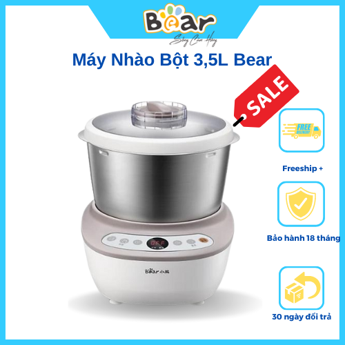 Máy Nhào Bột 3,5L Bear HMJ-A35M1 - Bản Nội Địa, Inox 304, Ủ Bột, Trộn Nhanh, Công Suất Lớn - Hàng chính hãng