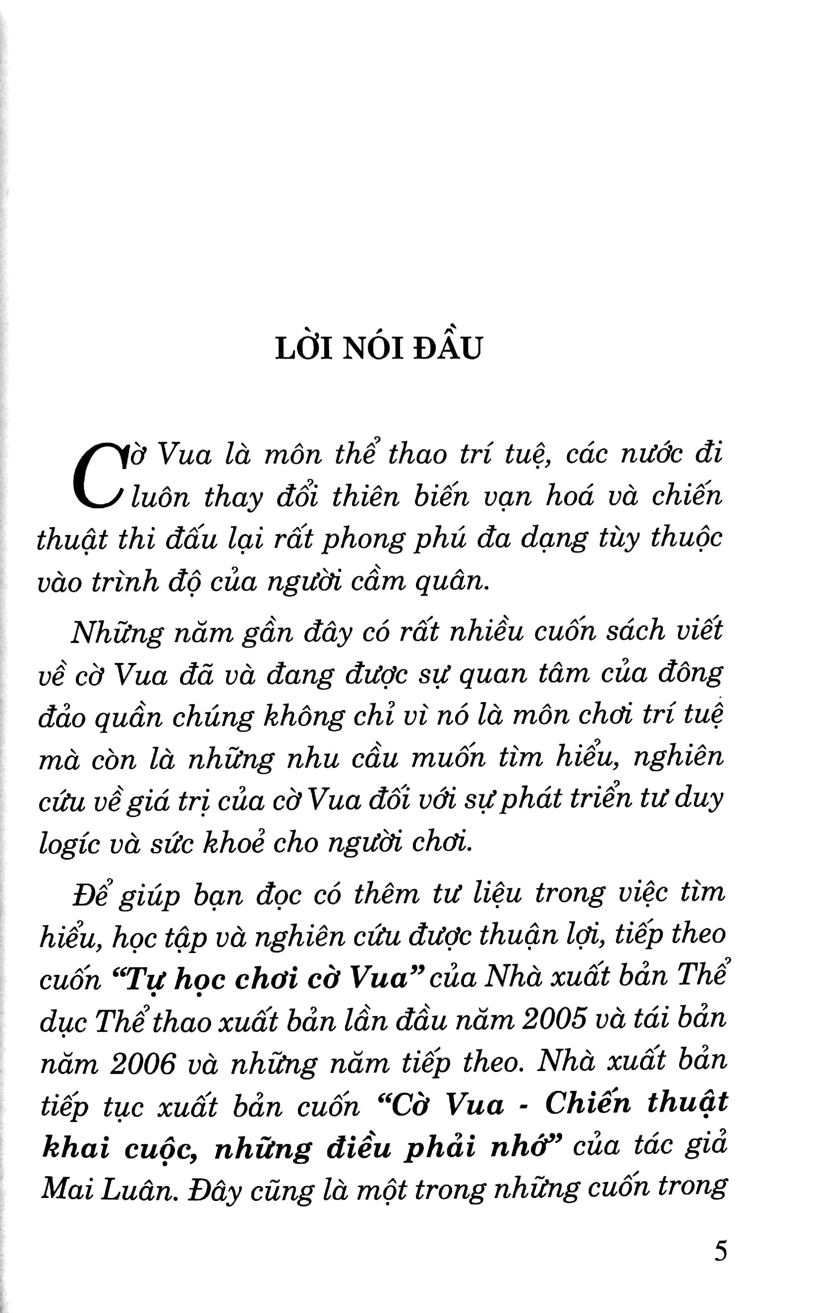 Sách - Cờ Vua - Chiến Thuật Khai Cuộc - Những Điều Cần Phải Nhớ