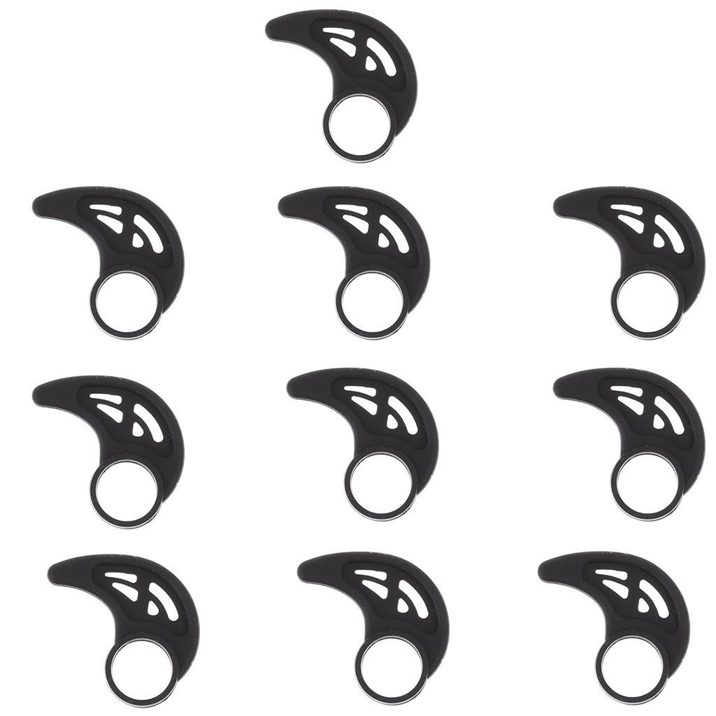 10 Pieces Silicone Shaped Fitness Earbud Earhook Loop for Headset Black